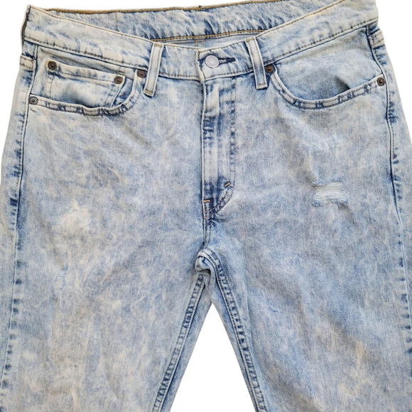 Levi's 514 Stone-Washed Distressed Straight Jeans Size 33/34 Men's - Picture 5 of 11